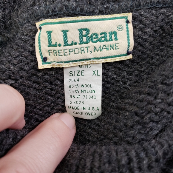 Men's LL Bean Vtg Wool Blend Gray Sweater XL - Picture 4 of 4